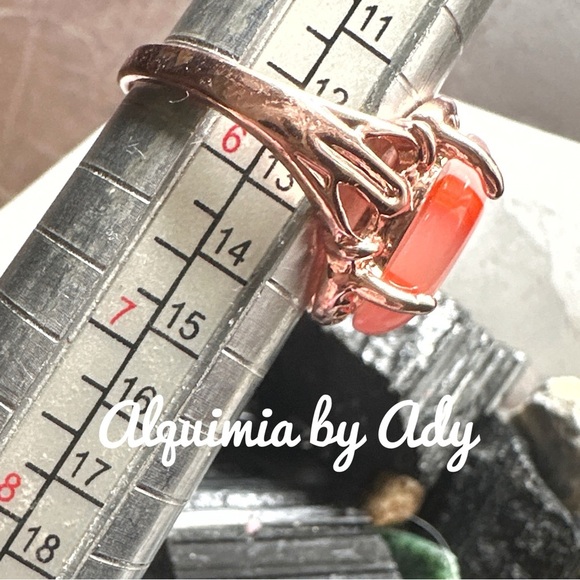 Silver and red crazy lace agate gem ring - Picture 3 of 3